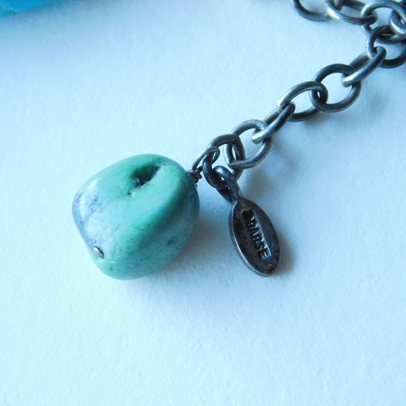 ⭐ chunky BARSE sterling TURQUOISE bead necklace - Picture 3 of 7